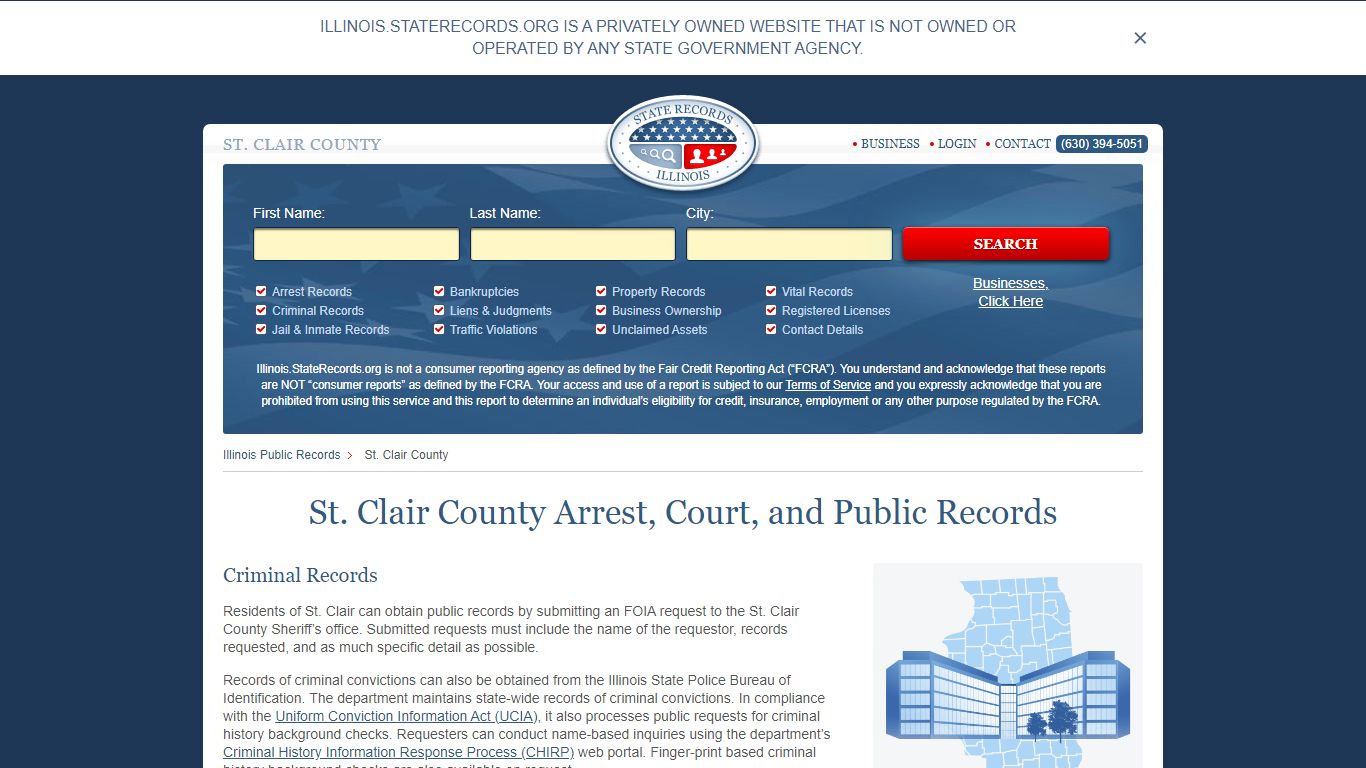 St. Clair County Arrest, Court, and Public Records